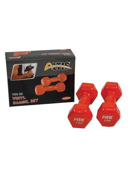 VDS-50 Köşeli Vinyl Dambil Set 2.5 kg x 2 adet