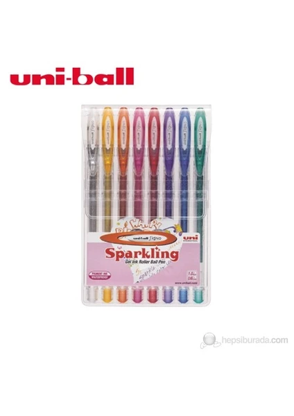 Uni-ball Signo Sparkling Simli Jel Mürekkepli Kalem 8'li Paket (UM-120SP)