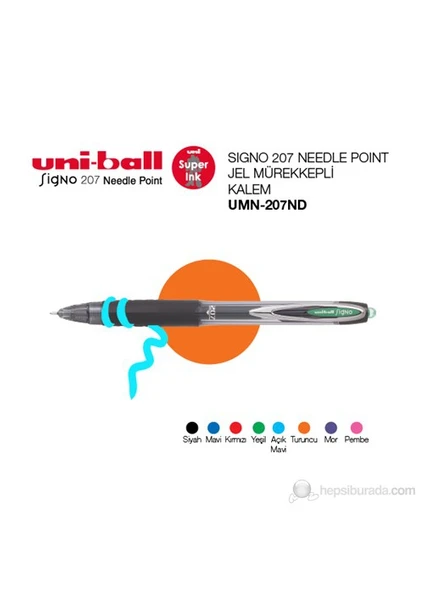 Uni-ball Signo 207 Needle Point İğne Uçlu Jel Mürekkepli Kalem 0,7 1'li (UMN-207ND)