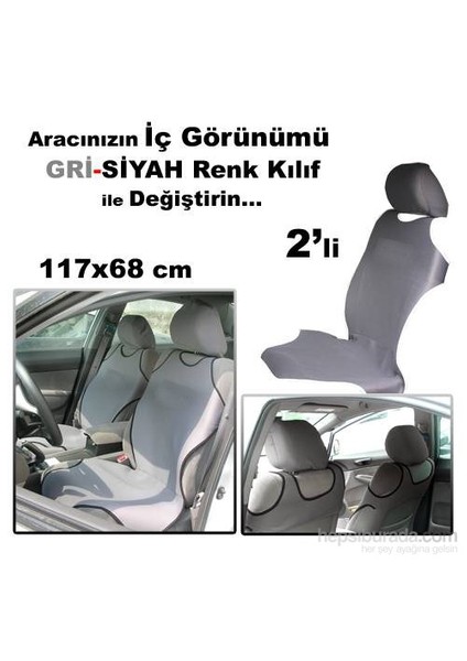 Atlet Koltuk Kılıfı Oto Koltuk Kılıfı Atlet Model Gri Siyah