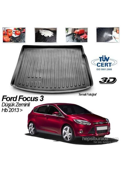 Ford Focus 3 Hb Düşük Zeminli 2013 Sonrası Bagaj Havuzu