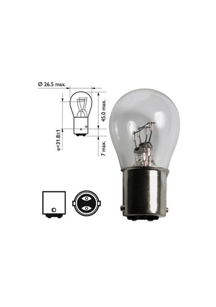 Narva P21/5W 12V 21/5W 10'Lu Paket Bay15d 17916