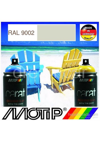 Carat Ral 9002 Parlak Gri Beyaz Akrilik Sprey Boya 400 Ml. Made in Germany 413476