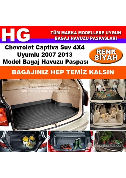 Chevrolet Captiva 2007 2013 Siyah Bagaj Havuzu Paspası 38661