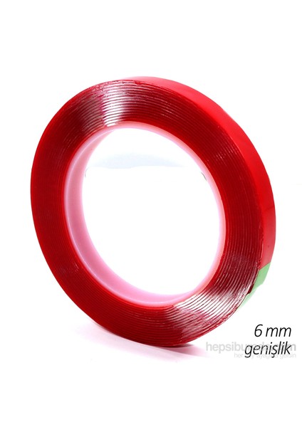 Çift Taraflı Silikon Montaj Bant 6 Mm X 5 Mt