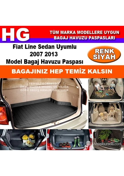 Fiat Linea 2007 2013 Siyah Bagaj Havuzu Paspası 38754