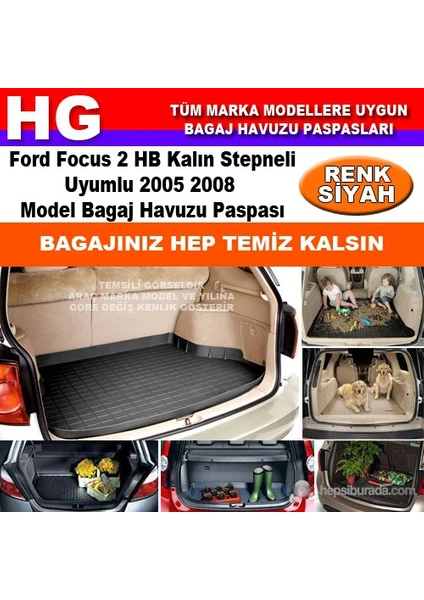 Ford Focus 2 Hb 2005 2008 Siyah Bagaj Havuzu Paspası 38765