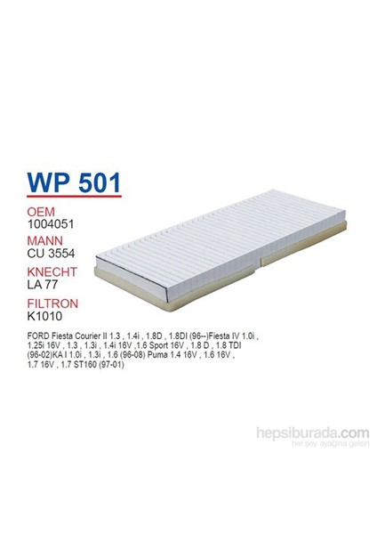 FORD FiESTA - KA Polen Filtresi OEM NO: 1004051