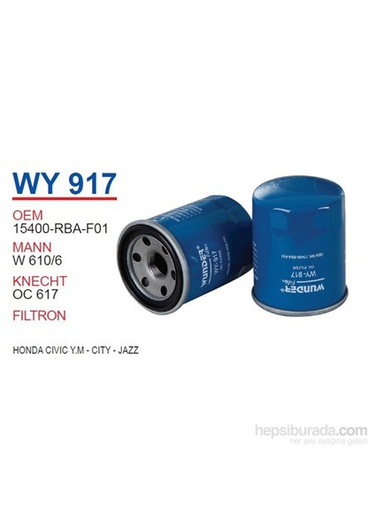 HONDA CİVİC Y.M - CiTY - JAZZ Yağ Filtresi OEM NO:15400-RBA-F01