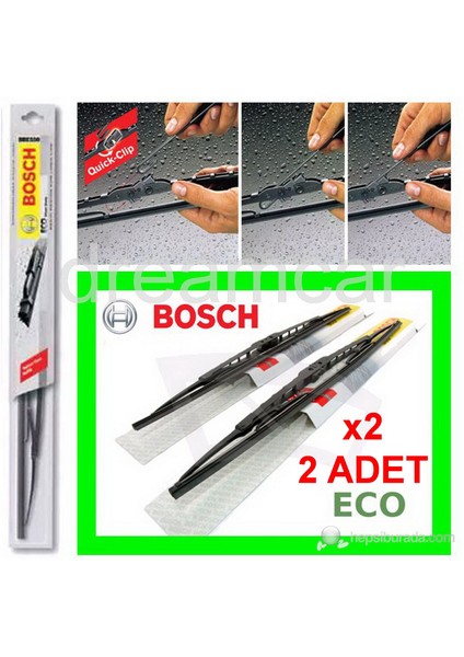 Eco 475 mm.x2 Ad. Universal Quick-Clip Telli Silecek Takım