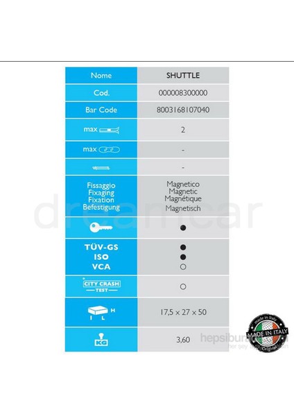 Shuttle Mıknatıslı Kayak Bagajı Made in Italy