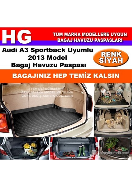 Audi A3 2013 Bagaj Havuzu Paspası Siyah 38604