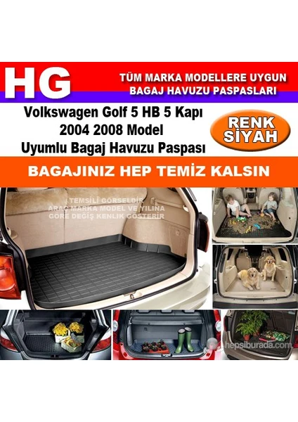 Golf 5 Hb 2004 2008 Siyah Bagaj Havuzu Paspası 39131