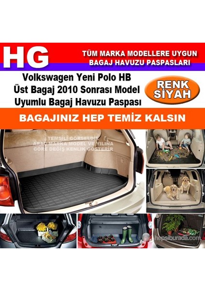 Yeni Polo Hb Üst Bagaj 2010 Sonrası Siyah Bagaj Havuzu Paspası 39141