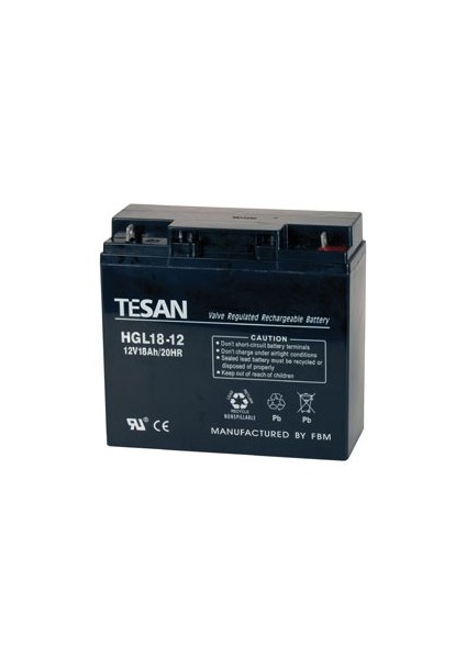 12 Volt 18 Amper Bakımsız Kuru Akü