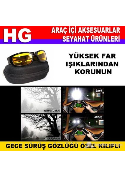 Anti-Far Gece Sürüş Gözlüğü ( Kılıf Hediyeli ) 39190