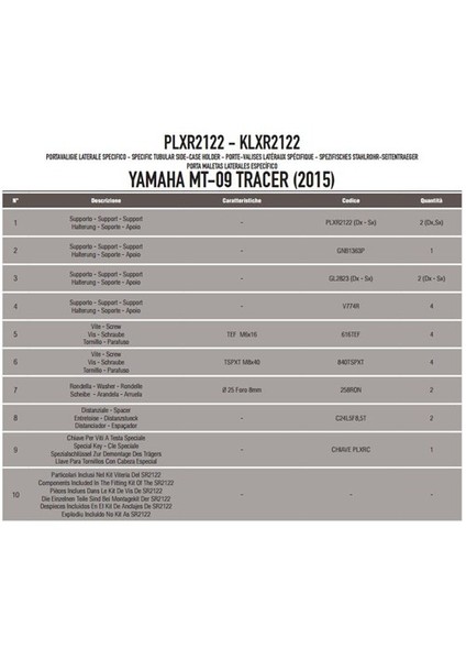 Gıvı Plxr2122 Yamaha Mt-09 Tracer (15-16) Yan Çanta Tasıyıcı