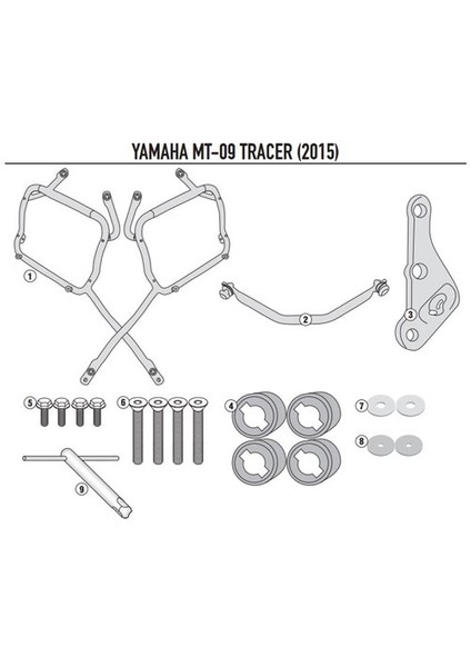 Gıvı Plxr2122 Yamaha Mt-09 Tracer (15-16) Yan Çanta Tasıyıcı