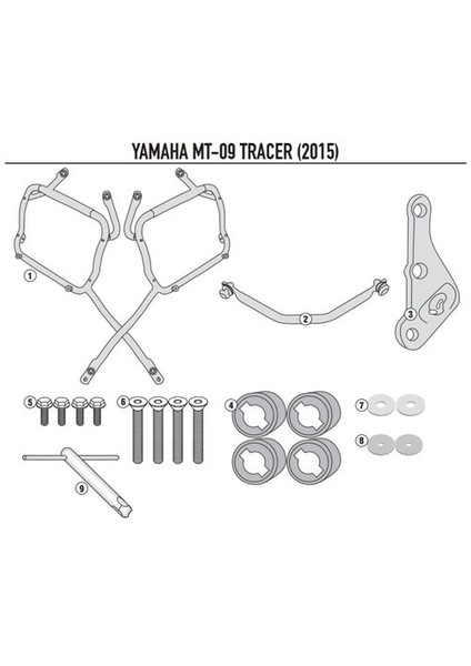 Gıvı Plxr2122 Yamaha Mt-09 Tracer (15-16) Yan Çanta Tasıyıcı