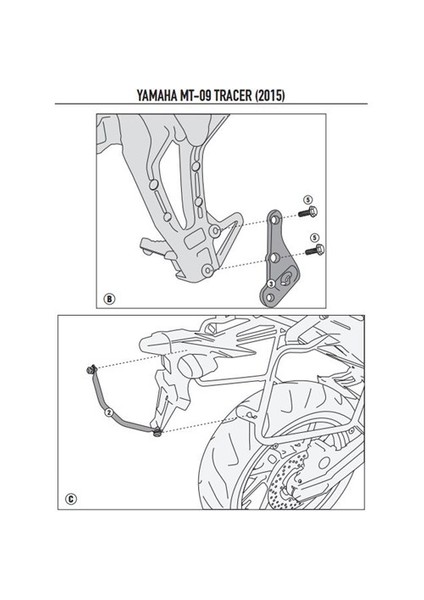 Klr2122 Yamaha Mt-09 Tracer (15-16) Yan Çanta Tasıyıcı