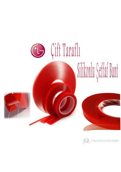 Kırmızı Çift Taraflı Bant ( 1,5cm x 5mt )
