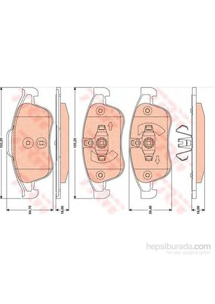 - Fren Balatası Ön Megan Iıı-Fluence-Duster-Scenıc Iıı 1.6 2.0 16V 1.5 Dcı 09>Kulaklı - Trw Gdb1789