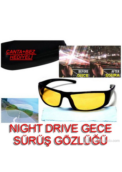 Gece Sürüş Gözlüğü Çanta Ve Bez Hediyeli 9712001