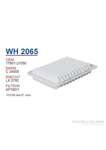 TOYOTA YARiS 07 - AURiS Hava Filtresi OEM NO:17801-21050