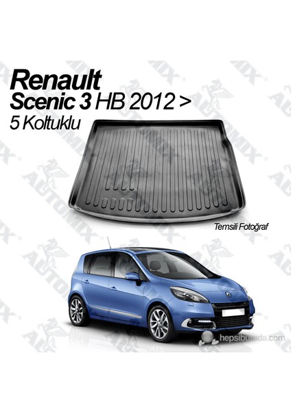 Renault Scenic 3 Hb  Bagaj Havuzu Paspası 5 Koltuk 2012-> Sonrası