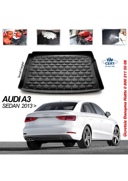 Audi A3 Sedan Bagaj Havuzu Paspası 2013-> Sonrası