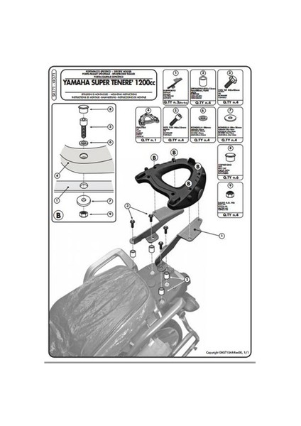 Kr371 Yamaha Xt 1200 Z (10-15) Arka Çanta Tasıyıcı