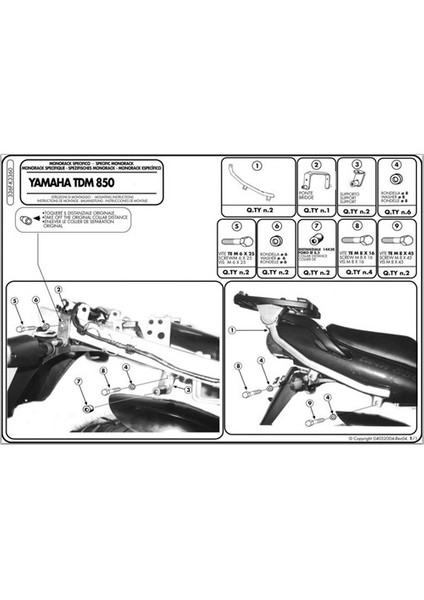 Gıvı 336F Yamaha Tdm 850 (96-01) Arka Çanta Tasıyıcı fiyatları