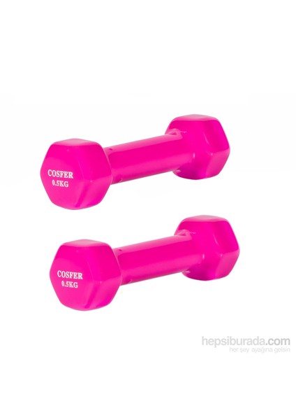 0,5 Kg X 2 Adet Pembe Vinyl Kaplı Demir Dambıl 9082-05