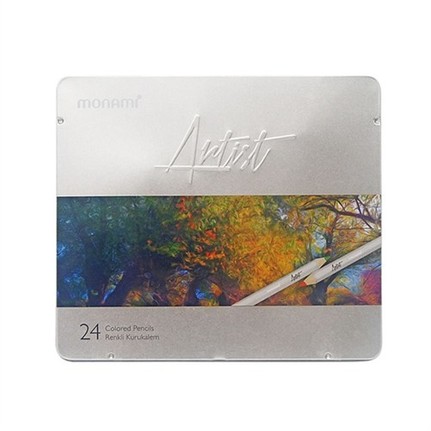 Monami Artist Metal Kutu Kuru Boya Kalemi 24 Renk Nezih