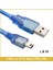 Usb 2.0 Am / Mini (B) 5Pin Round,Gold Açık Mavi - 1,8M 1