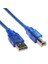 Usb 2.0 M To Usb 2.0 B M Kablo - 3 M - Şeffaf Mavi 1