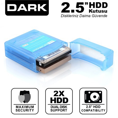 Dark 2.5" HDD Çiftli Disk Koruma ve Taşıma Kutusu (DK-AC-DAK2B)