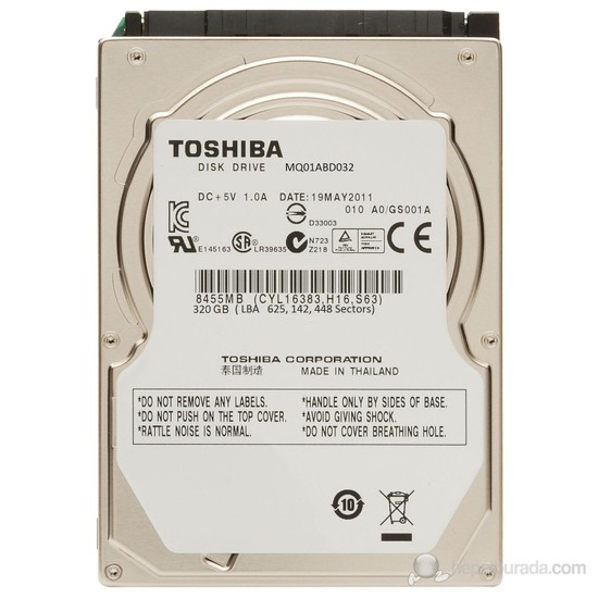 Toshiba 2.5" 320GB 5400rpm Sata-2 3.0G/s Harddisk
