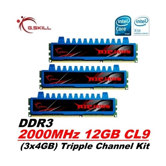 G.Skill Ripjaws 12Gb (3x4GB) 2000Mhz DDR3 Bellek F3-16000CL9T-12GBRM