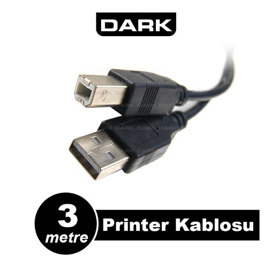 Dark USB 2.0 3m Printer ve Data Yazıcı Kablosu (B-Tip) (DK-CB-USB2PRNL300)