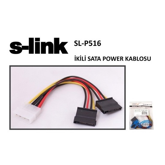 S-Link Sl-P516 İkili Sata Power Kablo