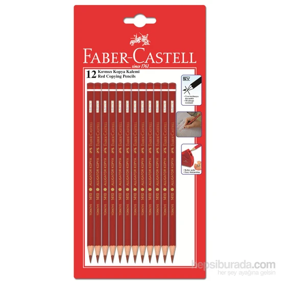 Faber-Castell 12 Kırmızı Kopya Boya Kalemi (1501410100)