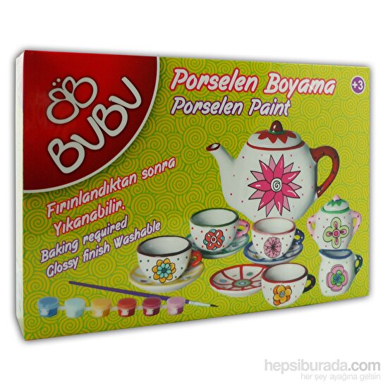 Bu-Bu Porselen Boyama Çay Seti 13 Parça Kelebek Bubu-Pb0001
