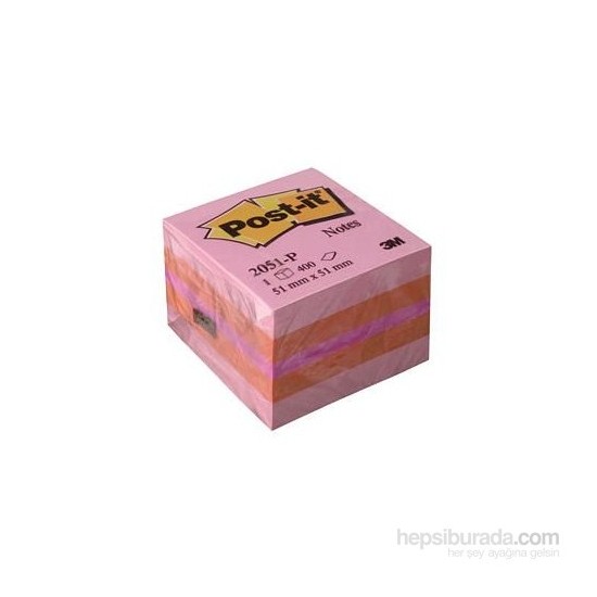 Post-it® Yapışkanlı Not Kağıdı 400 Yaprak Mini Küp - Pembe Tonları (51,8 x 51,8mm)