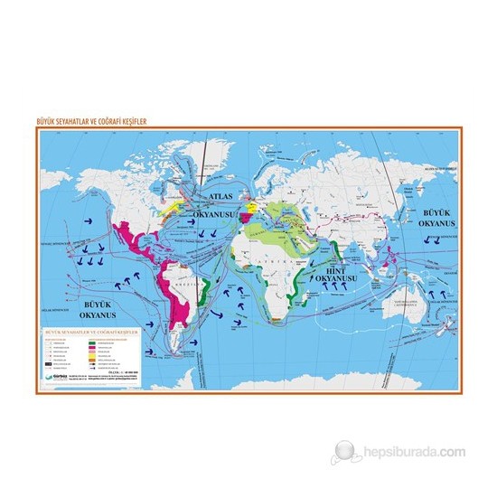 Büyük Seyahatler Ve Coğrafi Keşifler Haritası