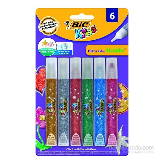 Bic Yapıştırıcı Simli Metalik 6 Lı 893269