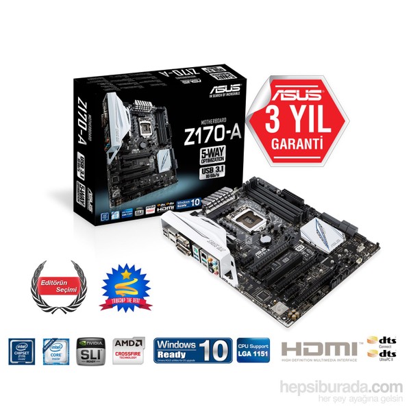 Asus Z170-A LGA1151 DDR4 Anakart Fiyatları, Özellikleri ve