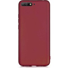 Hesaplı Dünya Huawei Y6 2018 Kılıf Mat Renkli Esnek Silikon Mürdüm Renk Prm