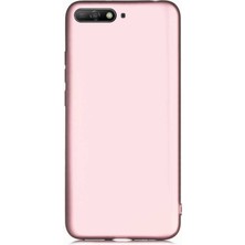 Hesaplı Dünya Huawei Y6 2018 Kılıf Mat Renkli Esnek Silikon Rosegold Renk Prm