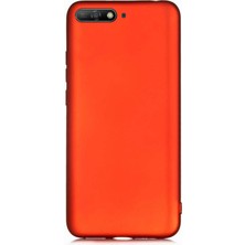 Hesaplı Dünya Huawei Y6 2018 Kılıf Mat Renkli Esnek Silikon Kırmızı Renk Prm